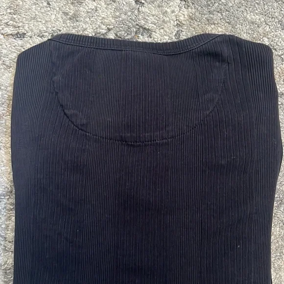 Michael Kors men’s black henley button shirt. Ribbed cotton & stretch. Slim fit - Picture 4 of 4